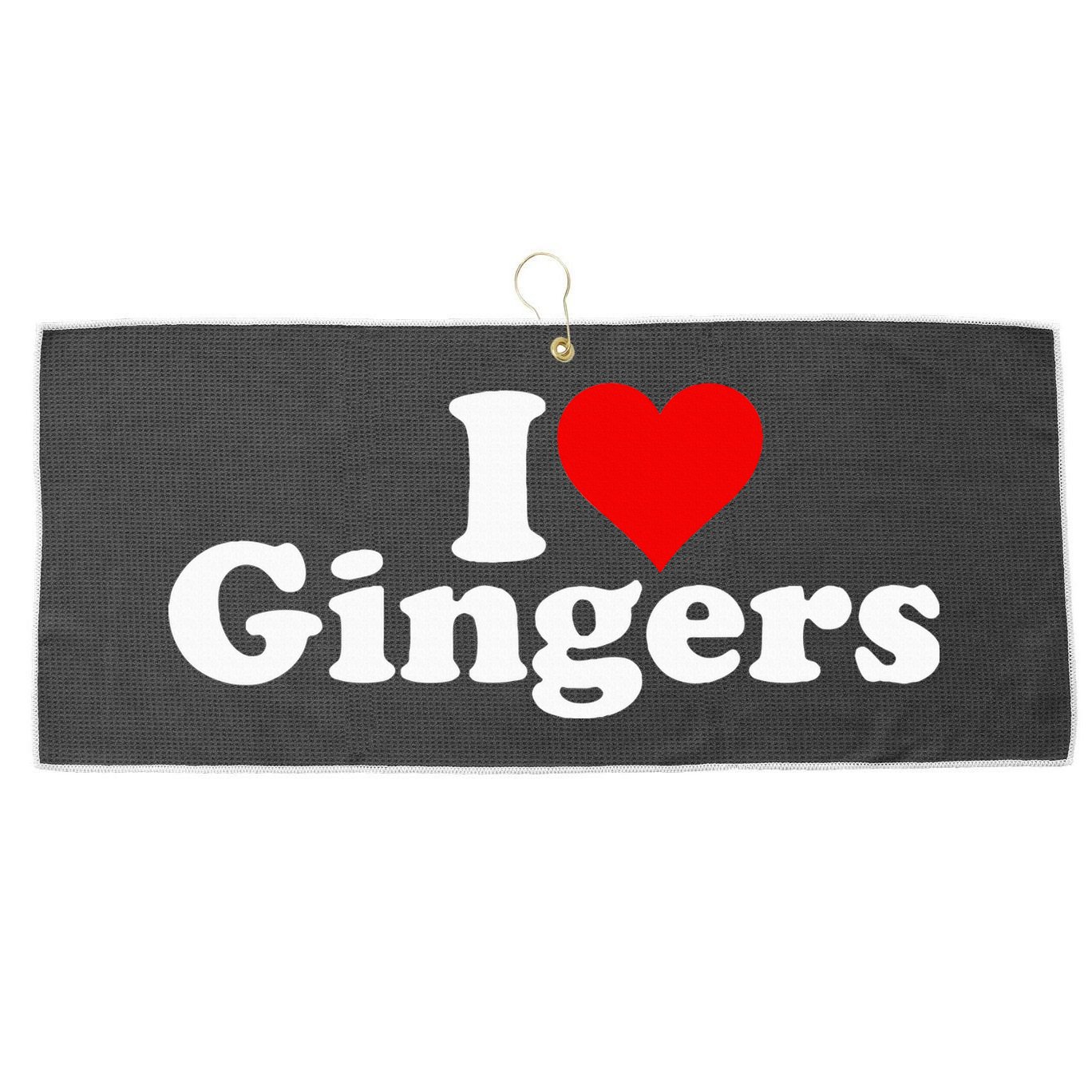 I LOVE HEART GINGERS REDHEADS RED HAIR Large Microfiber Waffle Golf Towel