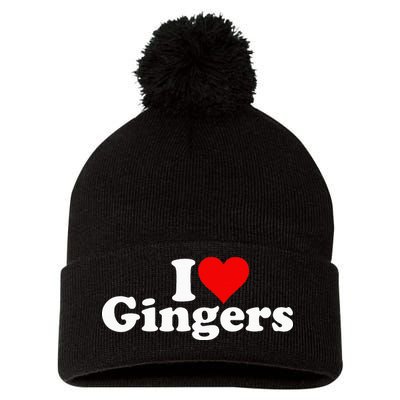 I LOVE HEART GINGERS REDHEADS RED HAIR Pom Pom 12in Knit Beanie