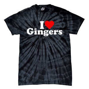 I LOVE HEART GINGERS REDHEADS RED HAIR Tie-Dye T-Shirt