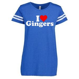 I LOVE HEART GINGERS REDHEADS RED HAIR Enza Ladies Jersey Football T-Shirt