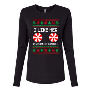 I Like Her Peppermint Candies Funny Couple Ugly Xmas Gift Womens Cotton Relaxed Long Sleeve T-Shirt