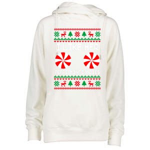 I Like Her Peppermint Candies Funny Couple Ugly Xmas Gift Womens Funnel Neck Pullover Hood