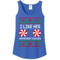 I Like Her Peppermint Candies Funny Couple Ugly Xmas Gift Ladies Essential Tank