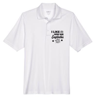 I Like How She Explodes Fireworks Men's Origin Performance Pique Polo