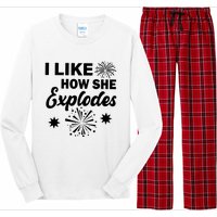 I Like How She Explodes Fireworks Long Sleeve Pajama Set