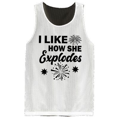 I Like How She Explodes Fireworks Mesh Reversible Basketball Jersey Tank