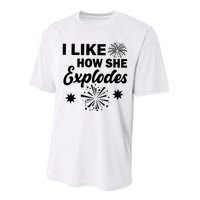 I Like How She Explodes Fireworks Performance Sprint T-Shirt