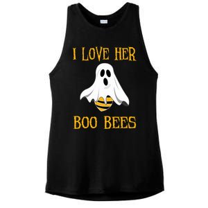 I Love Her Boo Bees Funny Couple Matching Halloween Costumer Gift Ladies PosiCharge Tri-Blend Wicking Tank