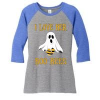 I Love Her Boo Bees Funny Couple Matching Halloween Costumer Gift Women's Tri-Blend 3/4-Sleeve Raglan Shirt