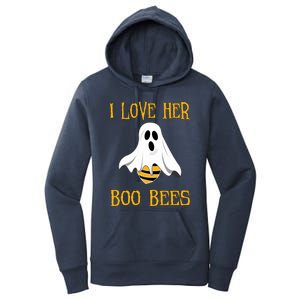 I Love Her Boo Bees Funny Couple Matching Halloween Costumer Gift Women's Pullover Hoodie