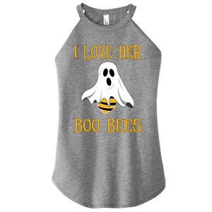 I Love Her Boo Bees Funny Couple Matching Halloween Costumer Gift Women's Perfect Tri Rocker Tank