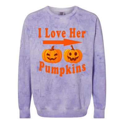 I Love Her Pumpkins Funny Quotes Halloween Costume Colorblast Crewneck Sweatshirt