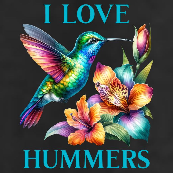 I Love Hummers Hummingbird  7 Panel Mesh Trucker Snapback Hat
