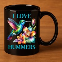 I Love Hummers Hummingbird  11oz C Handle Ceramic Mug