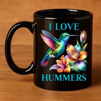 I Love Hummers Hummingbird  11oz C Handle Ceramic Mug