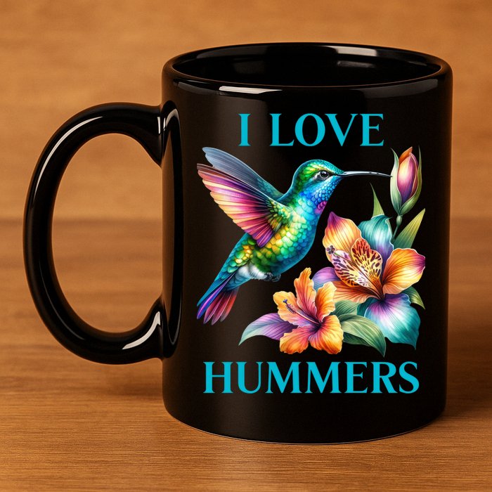 I Love Hummers Hummingbird  11oz C Handle Ceramic Mug
