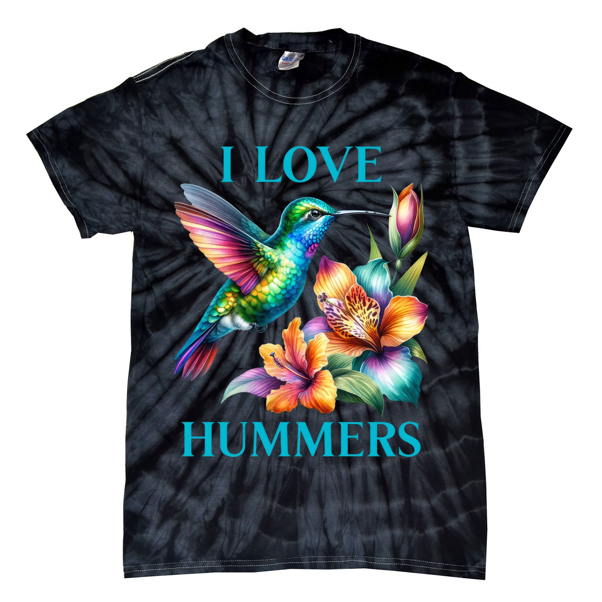 I Love Hummers Hummingbird  Tie-Dye T-Shirt
