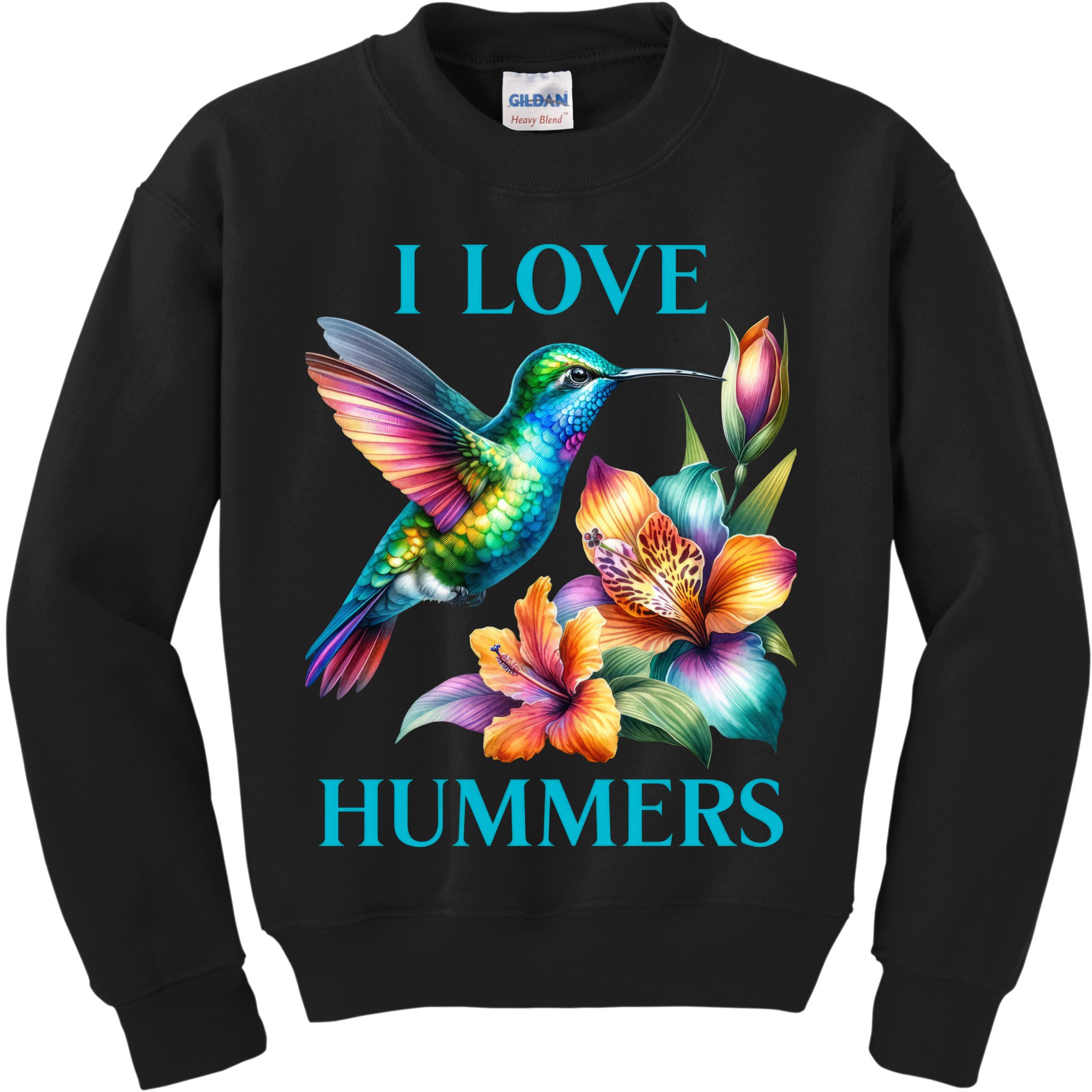 I Love Hummers Hummingbird  Kids Sweatshirt