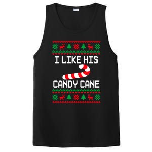 I Like His Candy Cane Funny Couples Ugly Christmas Cute Gift PosiCharge Competitor Tank