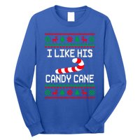 I Like His Candy Cane Funny Couples Ugly Christmas Cute Gift Long Sleeve Shirt