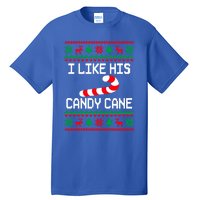 I Like His Candy Cane Funny Couples Ugly Christmas Cute Gift Tall T-Shirt