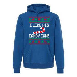 I Like His Candy Cane Funny Couples Ugly Christmas Cute Gift Premium Hoodie