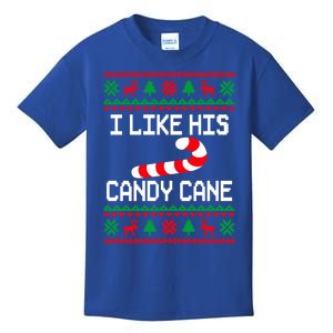 I Like His Candy Cane Funny Couples Ugly Christmas Cute Gift Kids T-Shirt