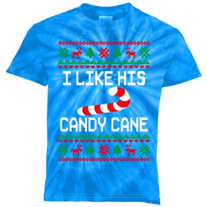 I Like His Candy Cane Funny Couples Ugly Christmas Cute Gift Kids Tie-Dye T-Shirt