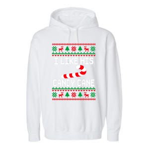 I Like His Candy Cane Funny Couples Ugly Christmas Cute Gift Garment-Dyed Fleece Hoodie