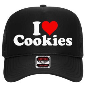 I Love Heart Cookies High Crown Mesh Back Trucker Hat