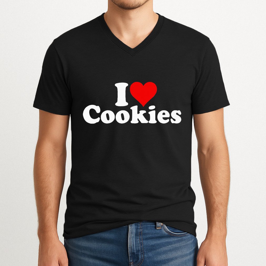 I Love Heart Cookies V-Neck T-Shirt