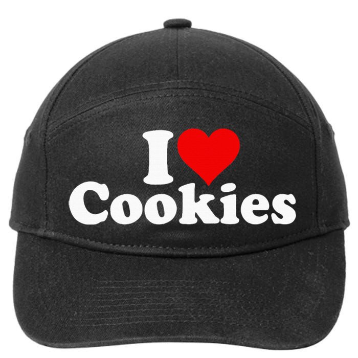 I Love Heart Cookies 7-Panel Snapback Hat