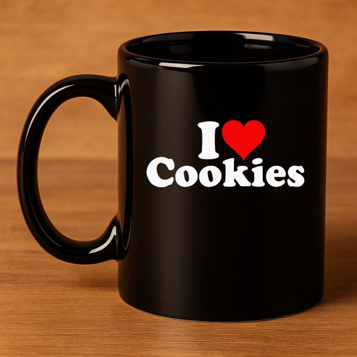 I Love Heart Cookies 11oz C Handle Ceramic Mug