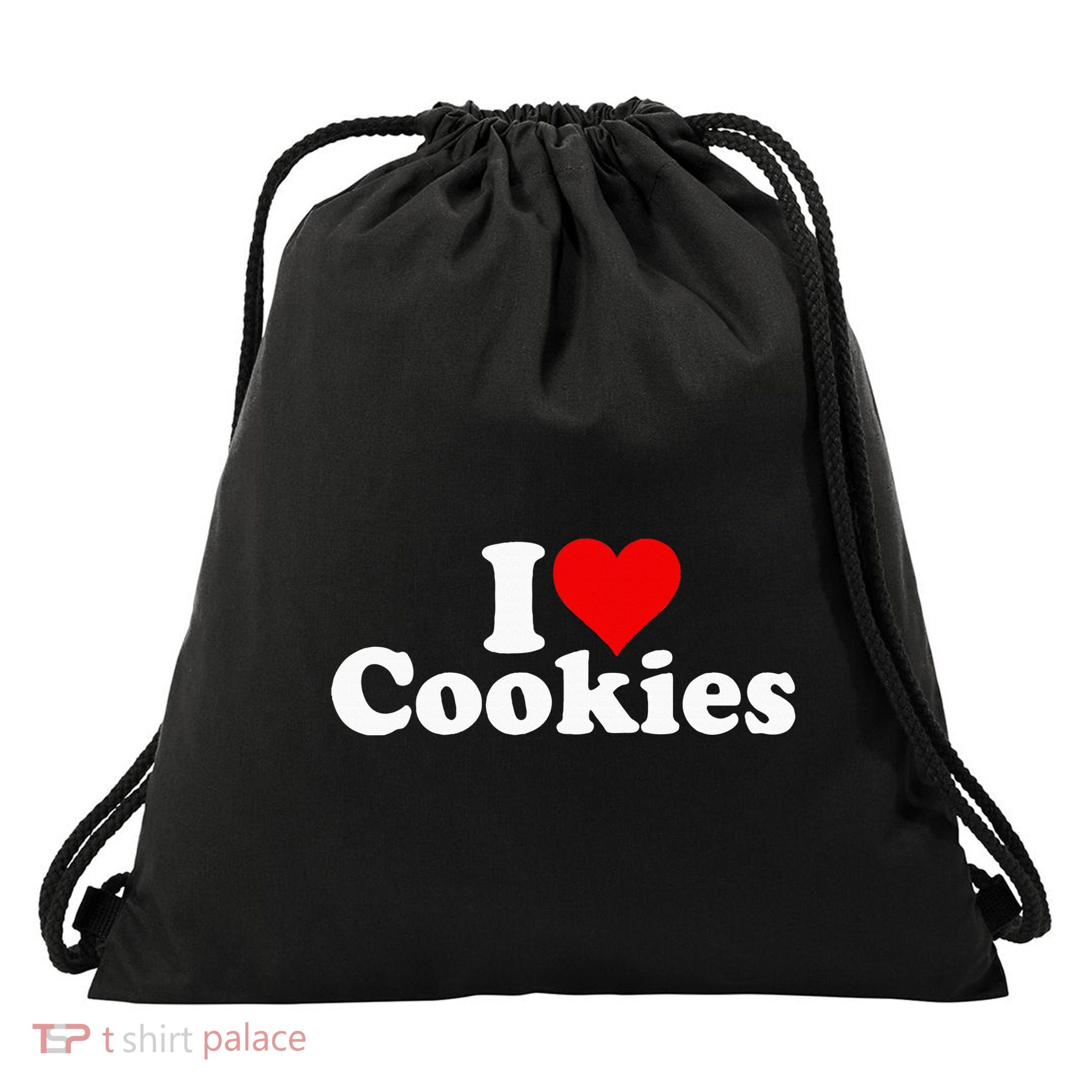 I Love Heart Cookies Drawstring Bag