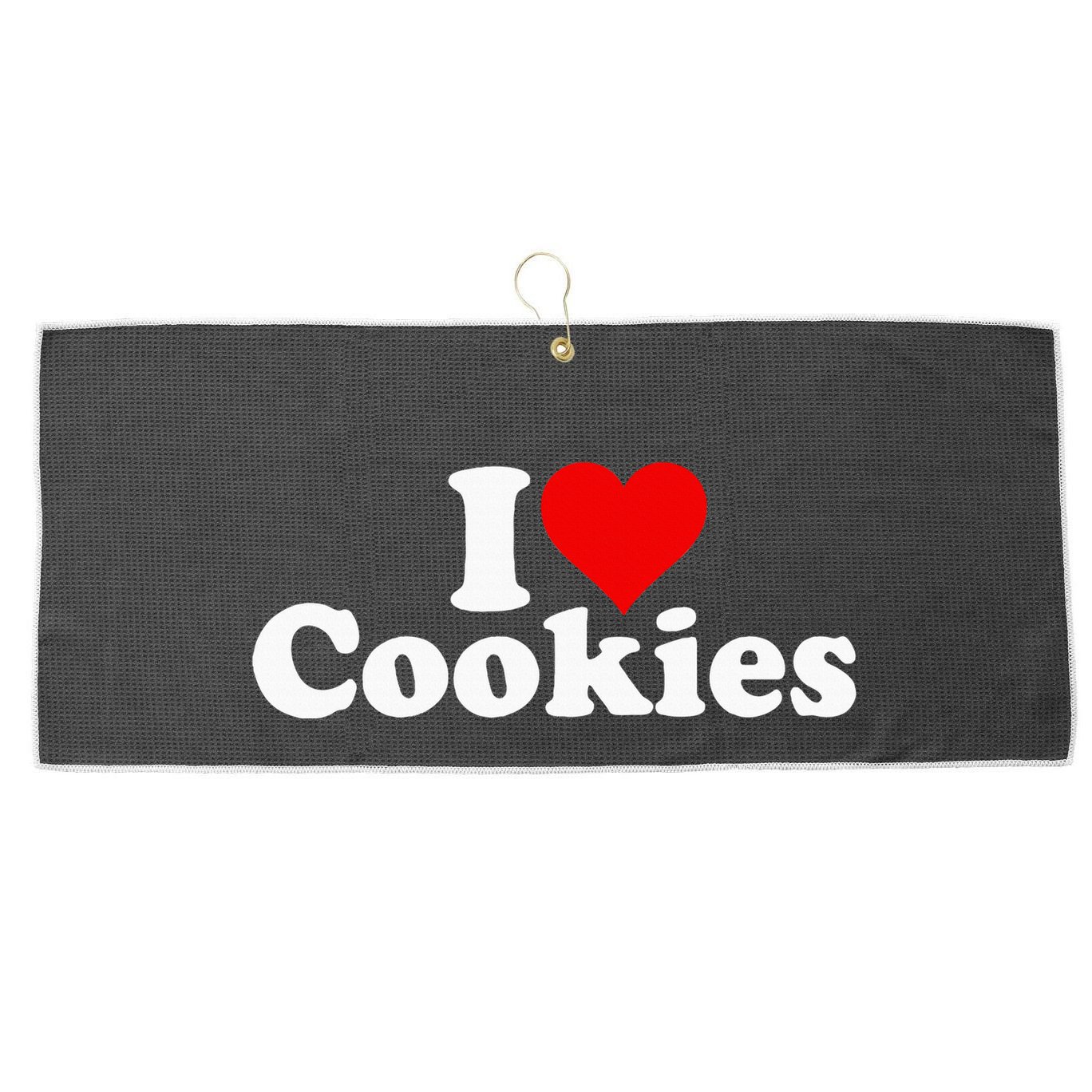 I Love Heart Cookies Large Microfiber Waffle Golf Towel