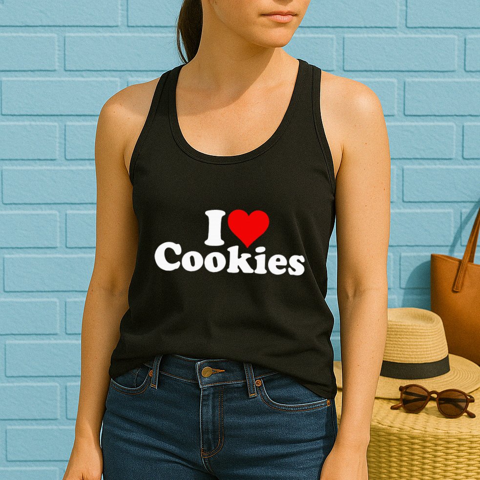 I Love Heart Cookies Womens Tank Top