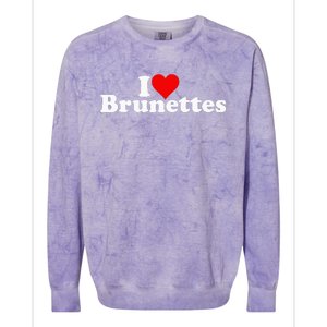 I Love Heart Brunettes Brunette Dark Hair Colorblast Crewneck Sweatshirt