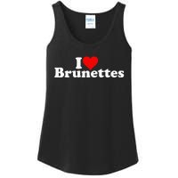 I Love Heart Brunettes Brunette Dark Hair Ladies Essential Tank