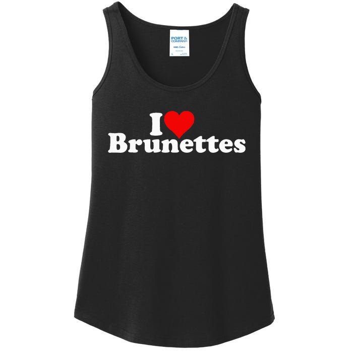 I Love Heart Brunettes Brunette Dark Hair Ladies Essential Tank