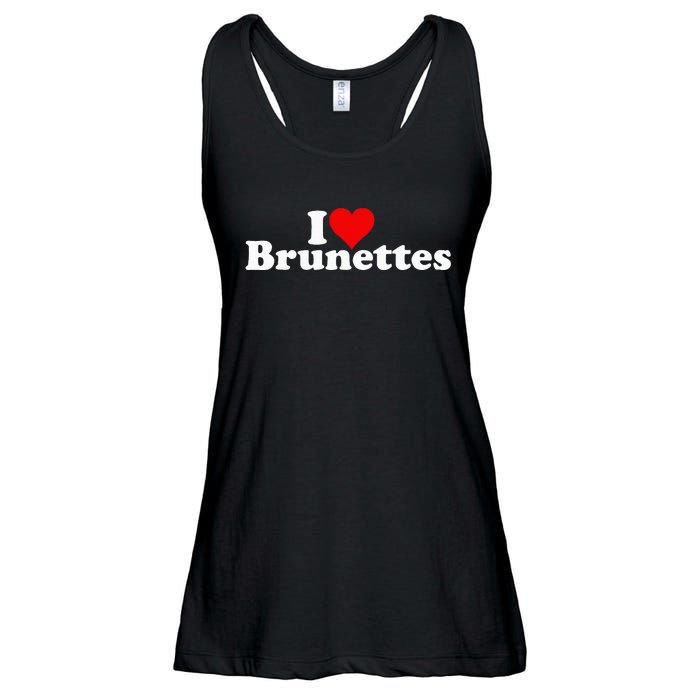 I Love Heart Brunettes Brunette Dark Hair Ladies Essential Flowy Tank