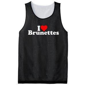 I Love Heart Brunettes Brunette Dark Hair Mesh Reversible Basketball Jersey Tank