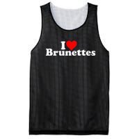 I Love Heart Brunettes Brunette Dark Hair Mesh Reversible Basketball Jersey Tank