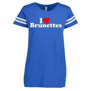 I Love Heart Brunettes Brunette Dark Hair Enza Ladies Jersey Football T-Shirt