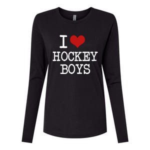 I Love Heart Hockey Funny Meme Womens Cotton Relaxed Long Sleeve T-Shirt