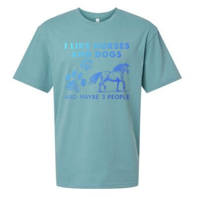 I Like Horses And Dogs And Maybe 3 People Gift Sueded Cloud Jersey T-Shirt