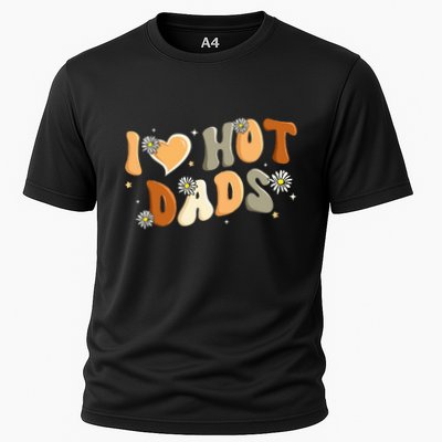I Love Hot Dads Retro Funny Red Heart Love Dads Performance Shirt