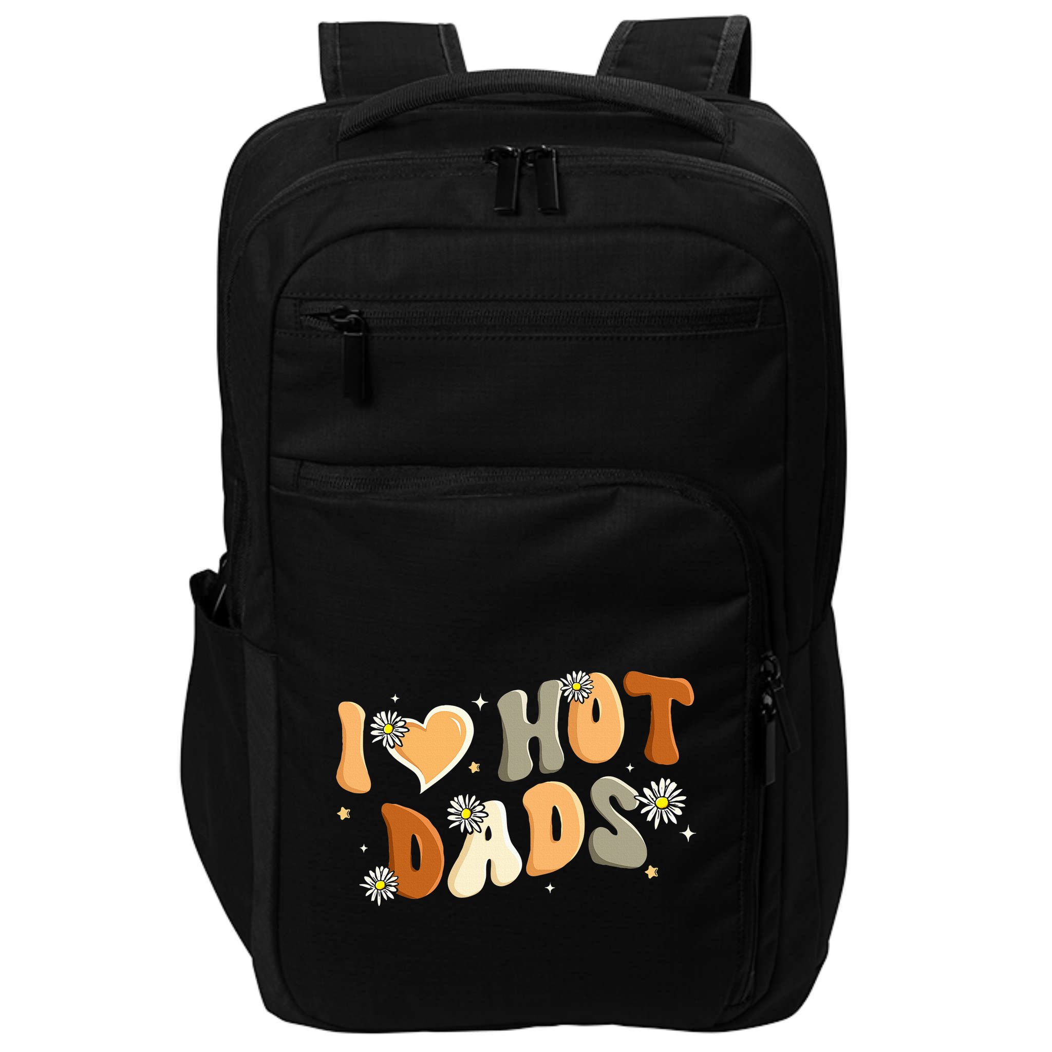 I Love Hot Dads Retro Funny Red Heart Love Dads Impact Tech Backpack