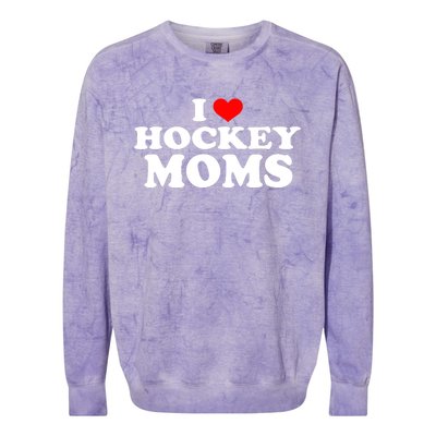 I Love Hockey Moms Funny Colorblast Crewneck Sweatshirt