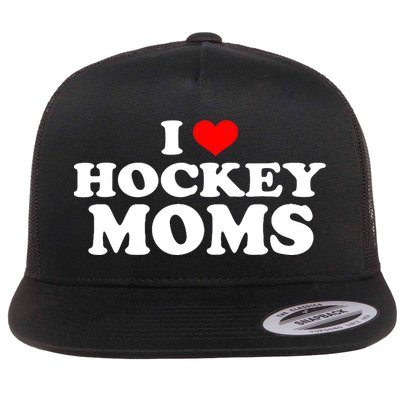 I Love Hockey Moms Funny Flatbill Hat