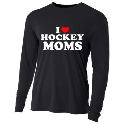 I Love Hockey Moms Funny Cooling Performance Long Sleeve Crew